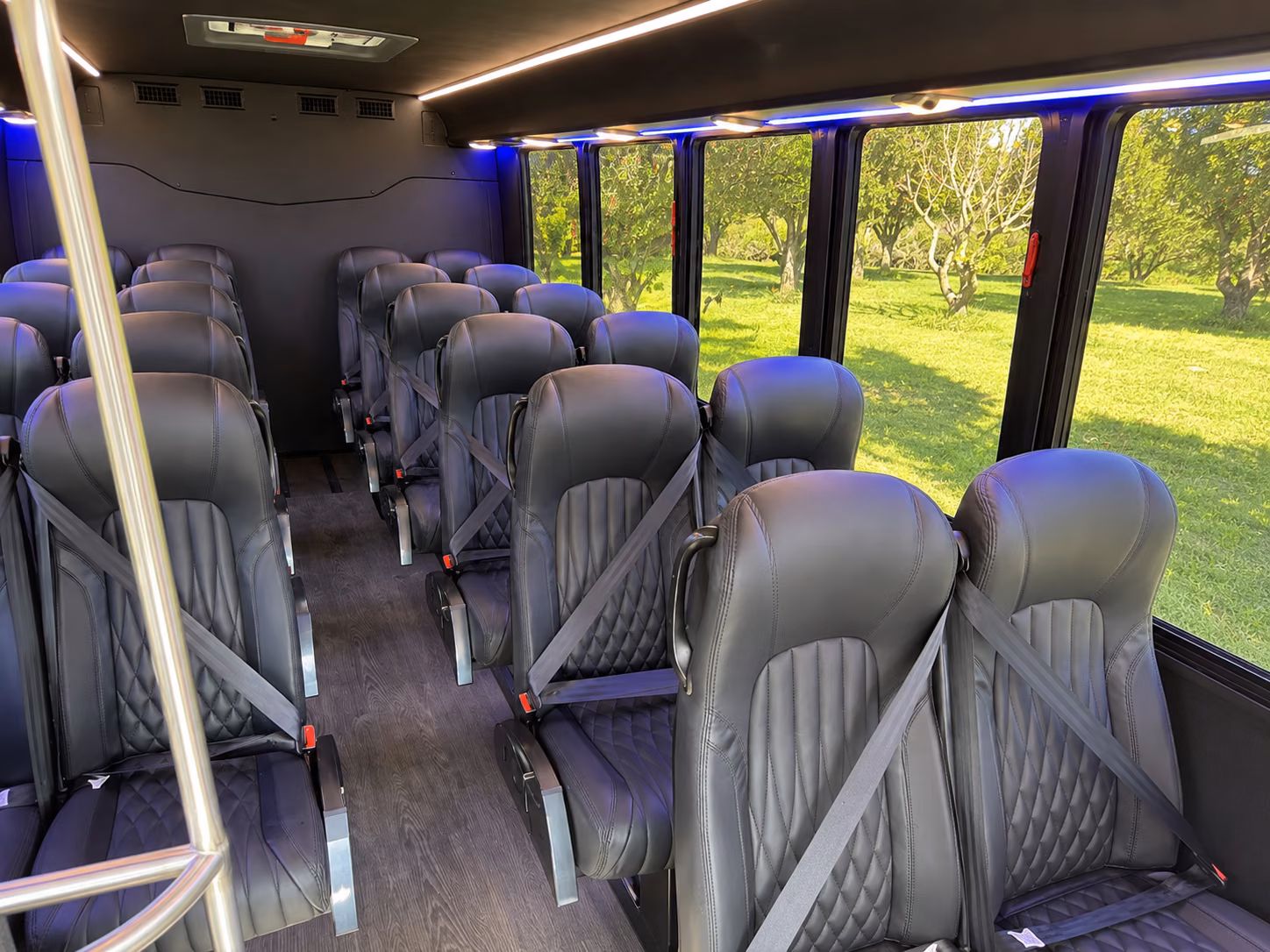 garland ride in style with a garland wedding charter bus