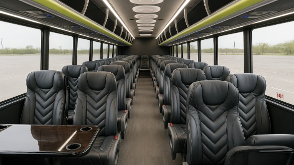 Interior of Charter Bus Company Dallas's 18 Passenger Minibus in Dallas