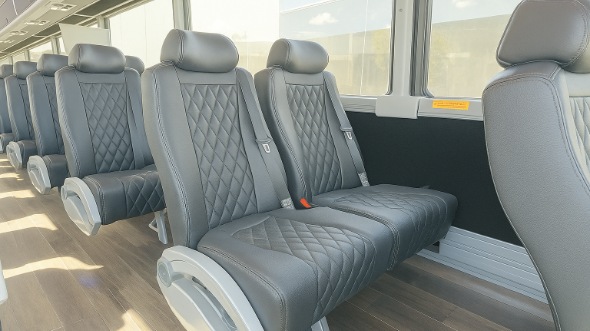 Interior of Charter Bus Company Dallas's 25 Passenger Mini bus in Dallas