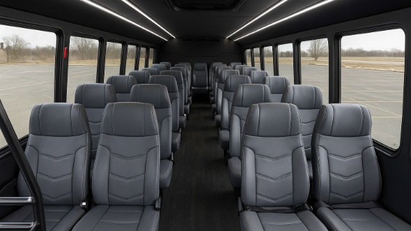 Interior of Charter Bus Company Mesquite's 28 Passenger Mini bus in Mesquite