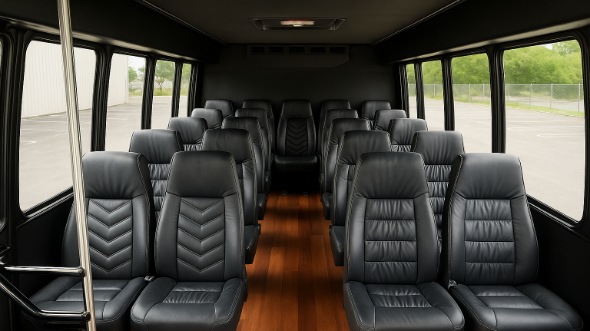 Interior of Charter Bus Company Dallas's 30 Passenger Minibus in Dallas