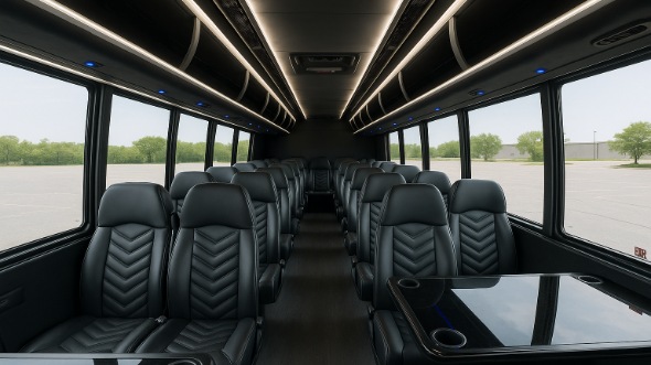 Interior of Charter Bus Company Dallas's 35 Passenger Minibus in Dallas