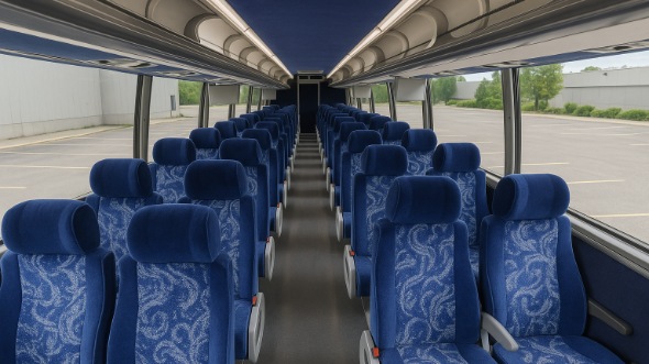 Interior of Charter Bus Company Dallas's 50 Passenger Charter Bus in Dallas