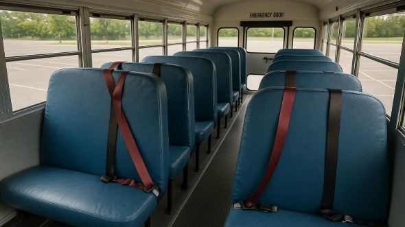 Interior of Charter Bus Company Dallas's School Bus in Dallas
