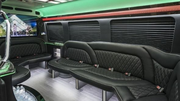 Interior of Charter Bus Company Dallas's Sprinter Limo in Dallas