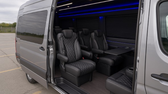 Interior of Charter Bus Company Dallas's Sprinter Van Rental With Driver in Dallas